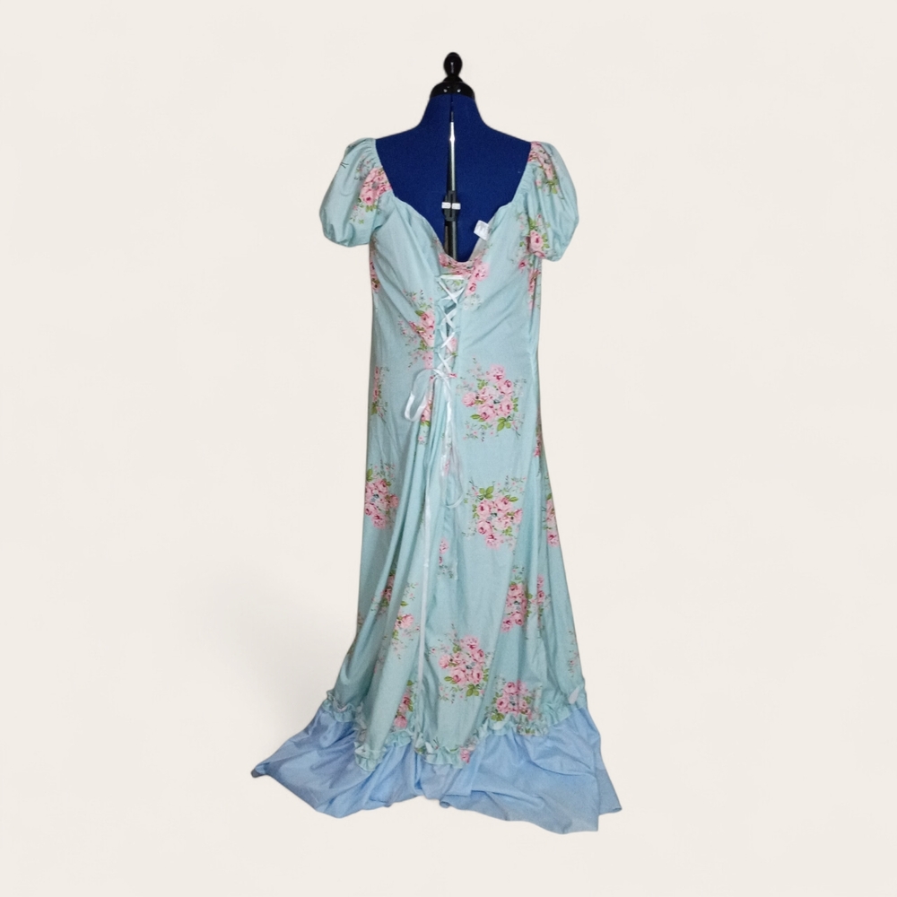 Floral Maxi Dress with Ruffle Hem and Corset Waist Size 3X - Picture 3 of 6